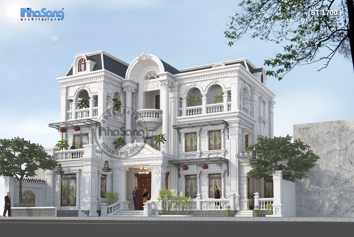 Thiết kế biệt thự cổ điển chữ L tại Sài Gòn