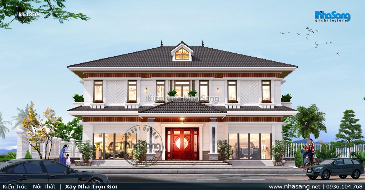 10 Mẫu nhà hình vuông 2 tầng mái thái đẹp ai chuẩn bị xây nhà nên tham khảo ngay