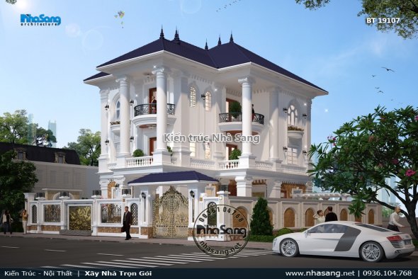 Chọn lọc 17+ mẫu biệt thự 3 tầng 2 mặt tiền 2 sảnh ấn tượng đáng mơ ước