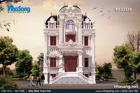 12 mẫu nhà biệt thự Pháp mini mặt tiền dưới 10m đẹp nhất