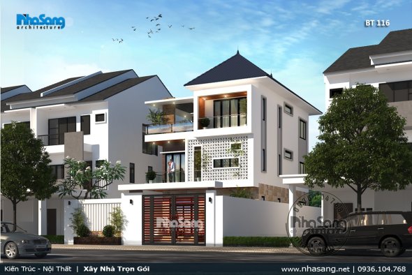 Top 8 nhà phố hiện đại mái thái 3 tầng đẹp vượt thời đại