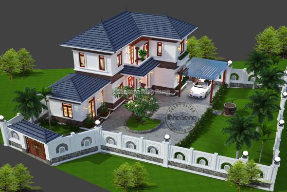 Top 22+ Mẫu nhà vườn nông thôn có phòng thờ tại tầng 1 chi phí rẻ