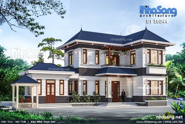 99+ Mẫu nhà vườn 04 phòng ngủ 2 tầng mái thái gần gũi nông thôn Việt (phần 1)