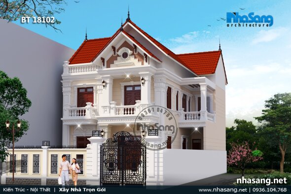 Vẻ đẹp nao lòng của 20+ mẫu biệt thự 2 tầng tân cổ điển kiểu Pháp 2020