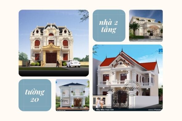 Bỏ túi 25 mẫu nhà 2 tầng xây tường 20 kiên cố chống nóng cực tốt