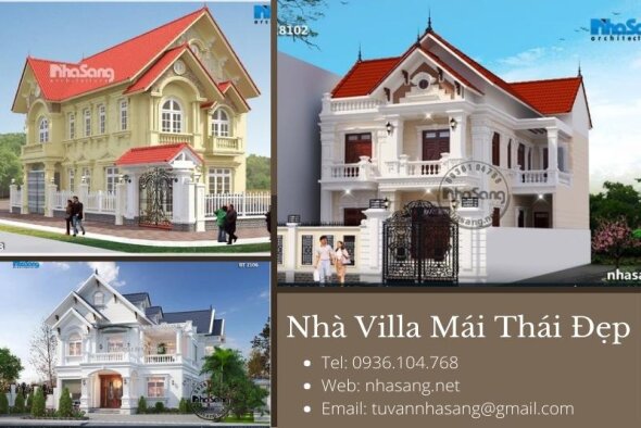 Giải mã vẻ đẹp ngoại thất nhà villa 2 tầng mái thái qua 35 mẫu đang bùng nổ mạng xã hội