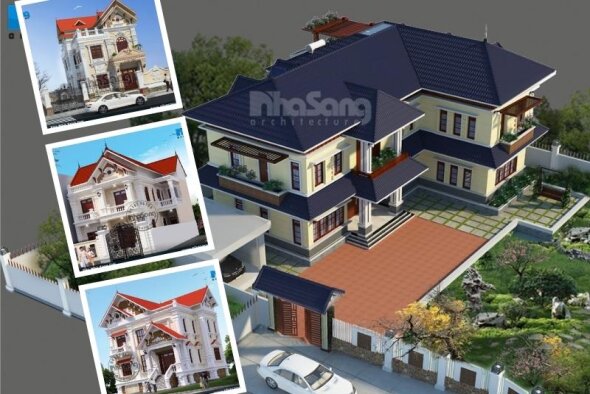 Bùng nổ 100 mẫu nhà nông thôn 2 tầng đẹp tỉ lệ vàng hoàn mỹ