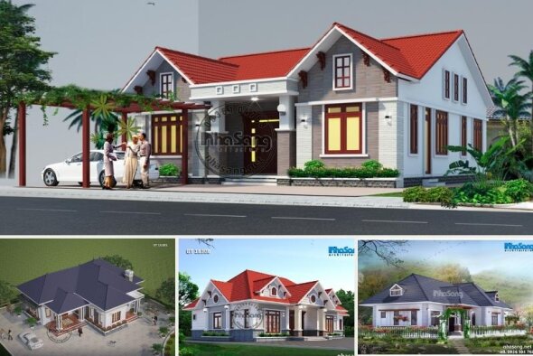 Phân tích vẻ đẹp 10 mẫu nhà vườn 1 tầng mái dốc đẹp mê tại nông thôn Việt Nam