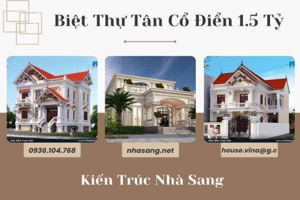 Mãn nhãn 50+ mẫu biệt thự 2 tầng tân cổ điển Pháp 1.5 tỷ tỉ lệ vàng hoàn mỹ