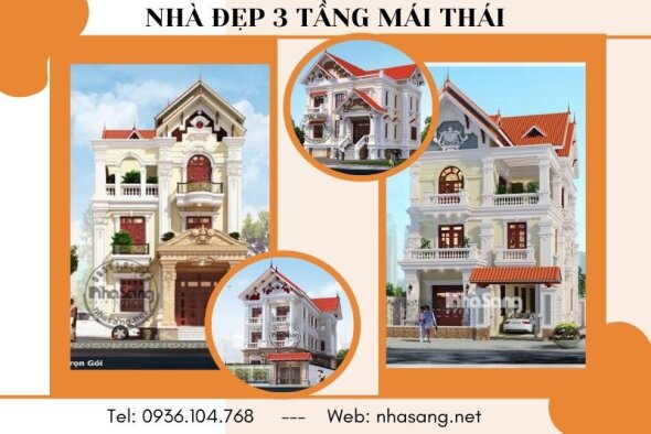 Xu hướng xây dựng HOT 2022 - Nhà đẹp 3 tầng mái thái sang trọng, cuốn hút