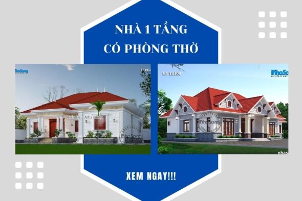 Khám phá 15 mẫu nhà 1 tầng có phòng thờ chuẩn phong thủy linh thiêng 2022