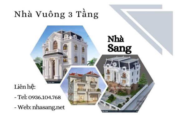 TOP 25 mẫu nhà vuông 3 tầng cực chất - Giải pháp phong thủy hoàn hảo hút vượng khí