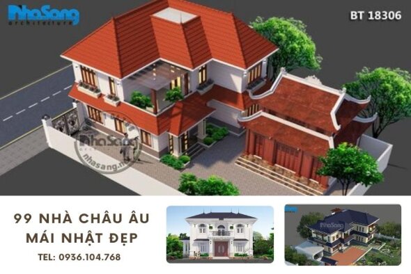 Bắt kịp xu hướng thời đại với 99+ mẫu nhà Châu Âu mái nhật 2 tầng đẹp mê