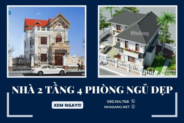 Chia sẻ 99+ mẫu nhà 2 tầng 4 phòng ngủ đẹp chuẩn phong thủy có đầy đủ bản vẽ