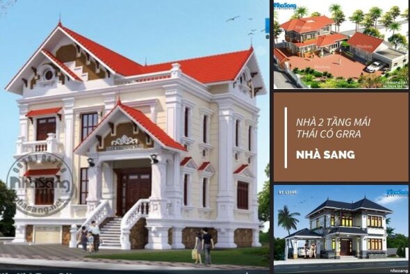 Tuyển Tập 25+ Mẫu Nhà 2 Tầng Mái Thái Có Gara Đẹp Độc Đáo Nhất 2022