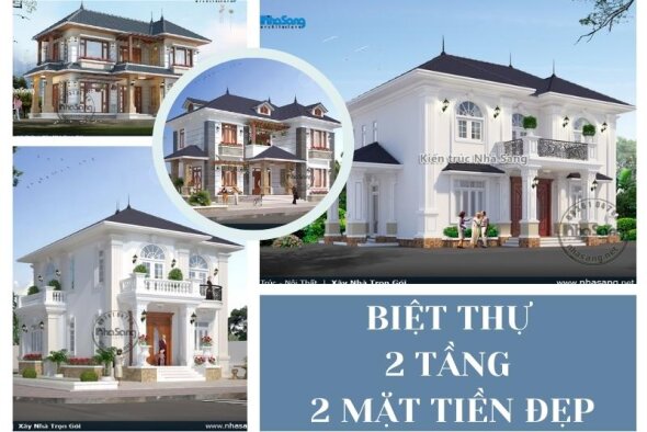 TOPs 200 mẫu biệt thự 2 tầng 2 mặt tiền đẹp cực thoáng mát 2022