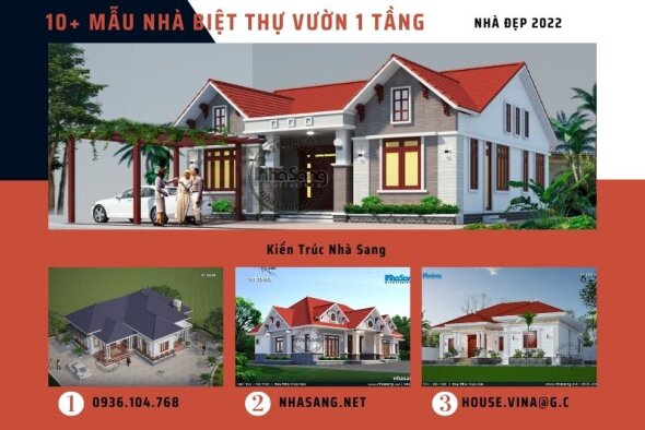 TOP 10 mẫu nhà biệt thự vườn 1 tầng sang trọng đang được xây dựng nhiều nhất