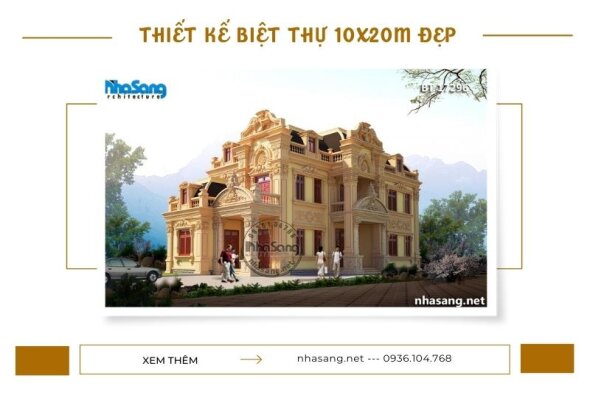 Choáng ngợp 03 mẫu thiết kế biệt thự 10m x 20m kiến trúc đẹp xuất sắc