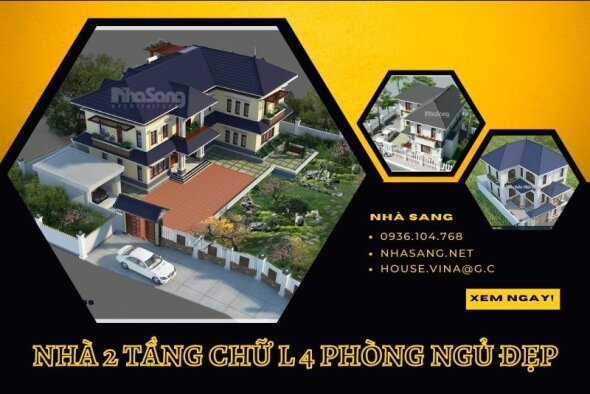 Tổng hợp 10 mẫu nhà vườn 2 tầng chữ L 4 phòng ngủ xuất sắc nhất 3 miền
