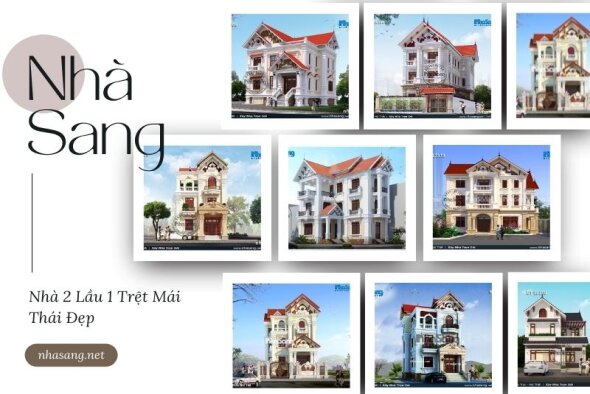 BST 99+ mẫu mặt tiền nhà 2 lầu 1 trệt mái thái đang gây bão mạng xã hội 2022