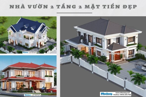 Ấn tượng 100 mẫu nhà vườn 2 tầng 2 mặt tiền mãn nhãn, gần gũi thiên nhiên