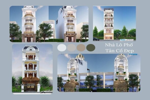 List nhà lô phố tân cổ điển đẹp nhất phong thủy lộc tài cho gia đình trẻ