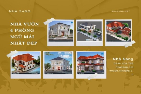 Tham khảo ngày 100+ mẫu nhà 2 tầng 4 phòng ngủ mái nhật đẹp công năng khoa học