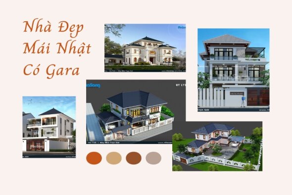 Mãn nhãn 30 mẫu nhà đẹp mái Nhật có gara ăn khách nhất hiện nay