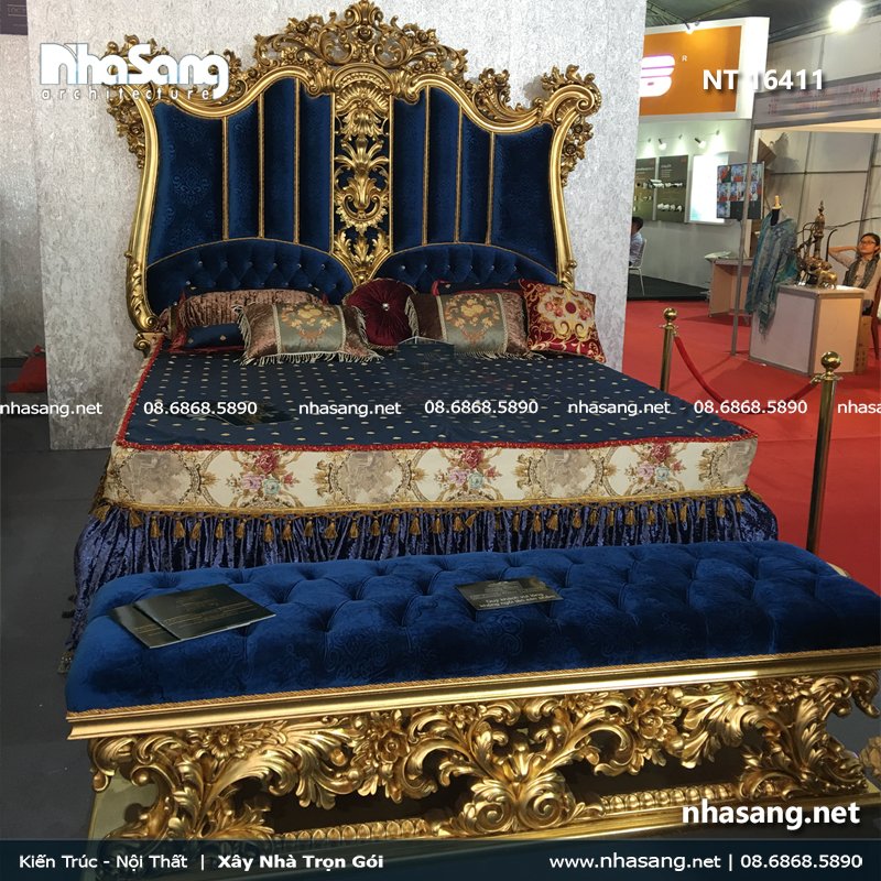 Giường ngủ cao cấp phong cách Hoàng gia Châu Âu NT16411