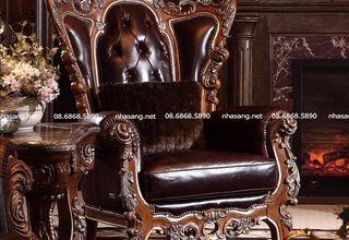 Sofa phòng khách gỗ gõ đỏ kiểu dáng cổ điển Châu Âu NT16811