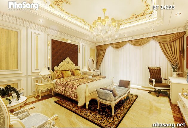 Nội thất phòng ngủ phong cách tân cổ điển cho người mệnh Thổ