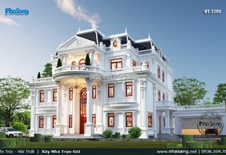 Thiết kế dinh thự đẹp kiểu Pháp tân cổ 300m2 tại Hà Nội