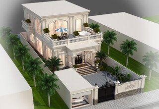 Thiết kế biệt thự villa mái bằng 2 tầng mặt tiền 9m đẹp BT2027