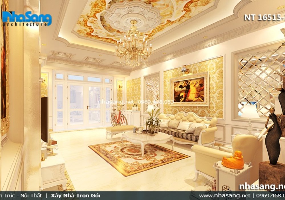 50 mẫu thiết kế nội thất phòng khách cổ điển đẹp đẳng cấp 2023