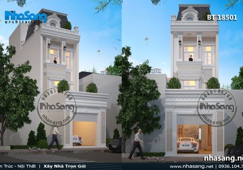 Mẫu nhà biệt thự phố nhỏ đẹp tại Hà Nội BT18501