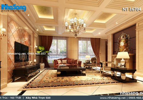 Thiết kế nội thất tân cổ điển biệt thự Quảng Ninh NT16704