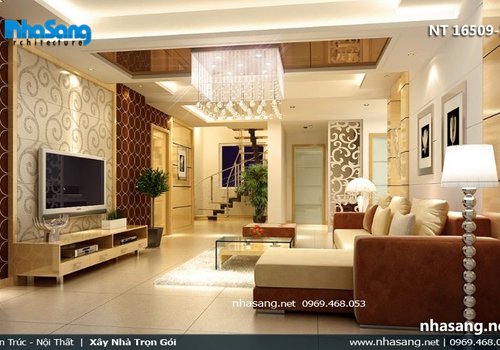 Thiết kế phòng khách 20m2 - 6 kiểu trang trí phòng khách 20m2 đẹp NT16509