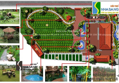 Thiết kế sân vườn cho không gian Nhà vườn truyền thống NV14108