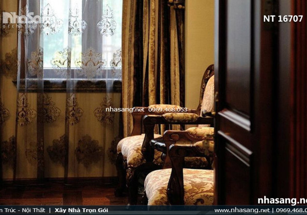 Thiết kế thi công nội thất biệt thự tân cổ điển Châu Âu - nội thất gỗ lim Nam Phi NT16707