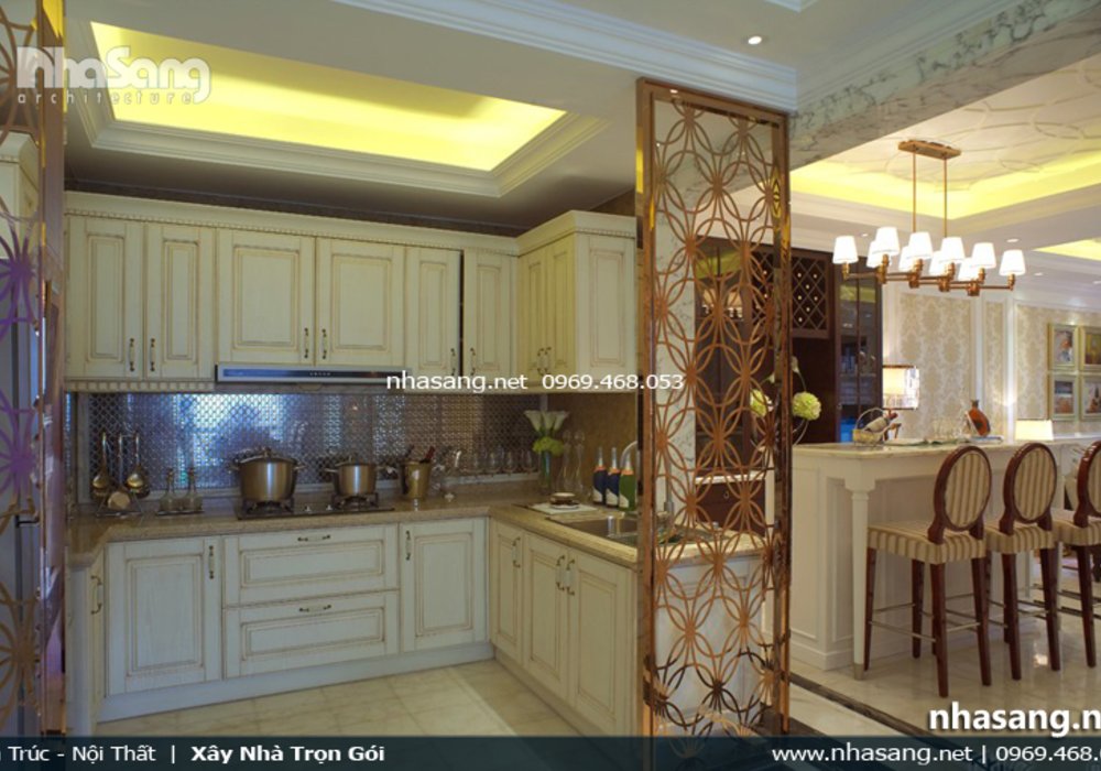 Thiết kế nội thất chung cư cao cấp 116m2 phong cách Tân cổ điển Châu Âu NT16605