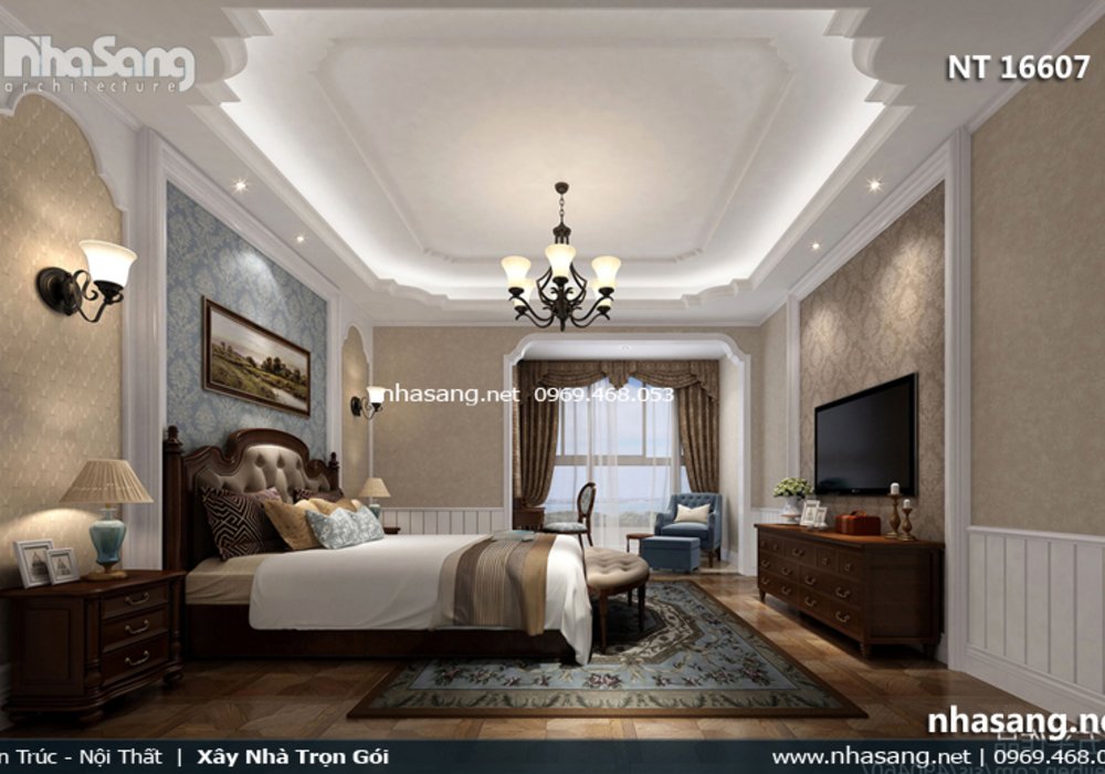 Thiết kế nội thất chung cư cao cấp tân cổ điển NT16607