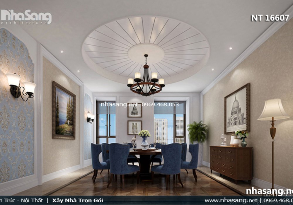 Thiết kế nội thất chung cư cao cấp tân cổ điển NT16607