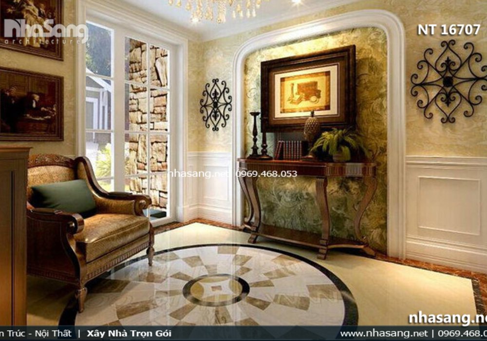 Thiết kế thi công nội thất biệt thự tân cổ điển Châu Âu - nội thất gỗ lim Nam Phi NT16707