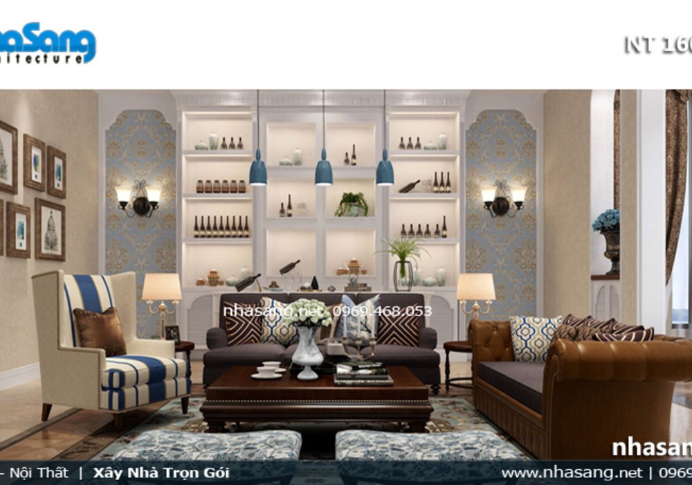 Thiết kế nội thất chung cư cao cấp tân cổ điển NT16607