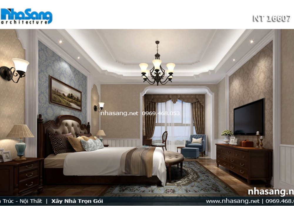 Thiết kế nội thất chung cư cao cấp tân cổ điển NT16607