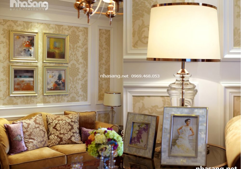 Thiết kế nội thất chung cư cao cấp 116m2 phong cách Tân cổ điển Châu Âu NT16605