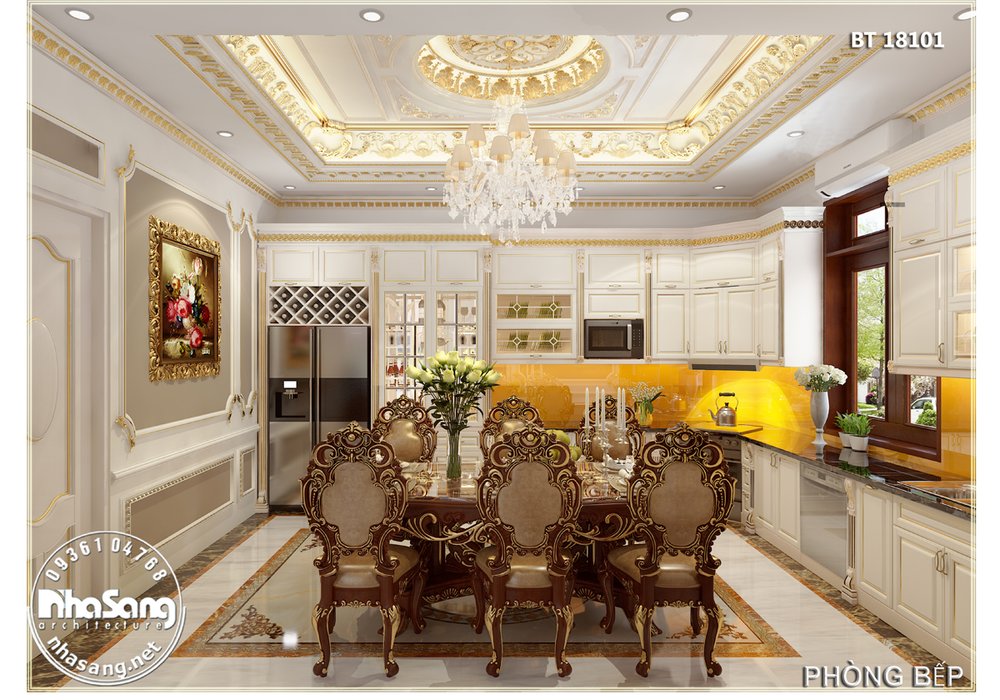 Thiết kế nội thất tân cổ điển biêt thự Pháp BT18101