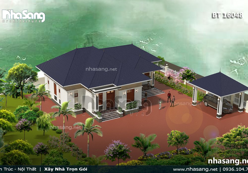 Biệt thự nhà vườn 1 tầng 3 phòng ngủ BT16048