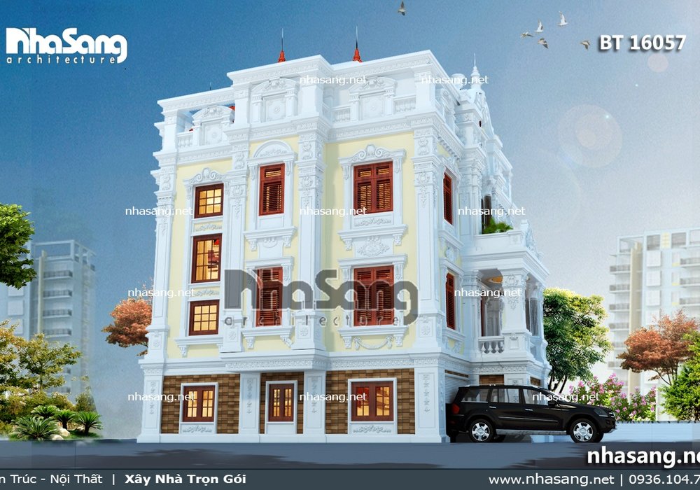 Biệt thự kiểu Pháp cổ điển 2 tầng BT16057