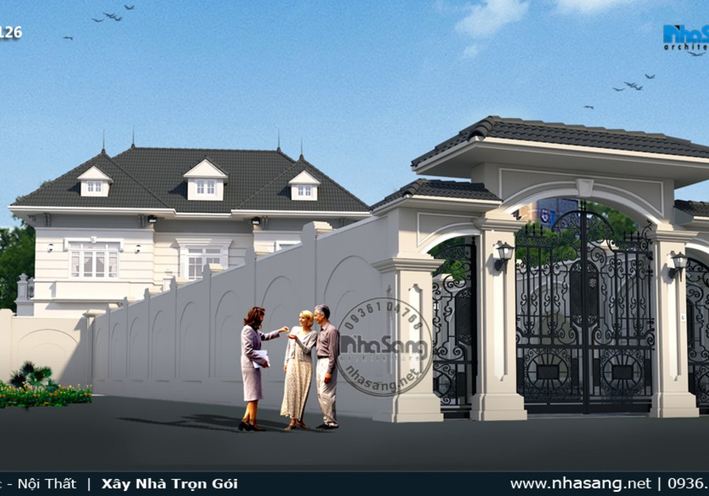 Thiết kế biệt thự vườn 2 tầng và chòi nghỉ độc đáo BT126